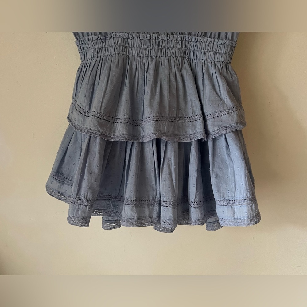 Love Shack Fancy Natasha Dress in Heather Blue Sz M NWT Ruffle Tiered - Picture 9 of 14